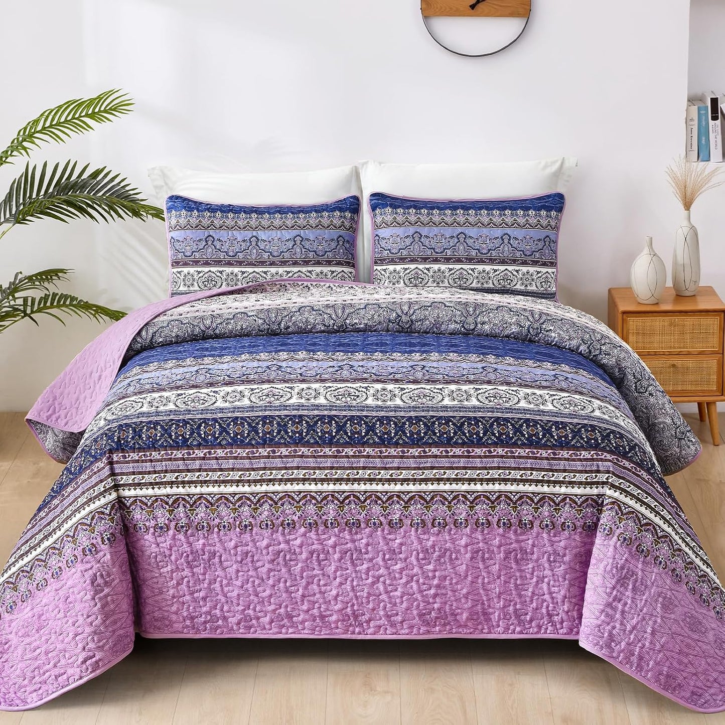 Boho Queen Quilt Set by WONGS BEDDING for All Seasons