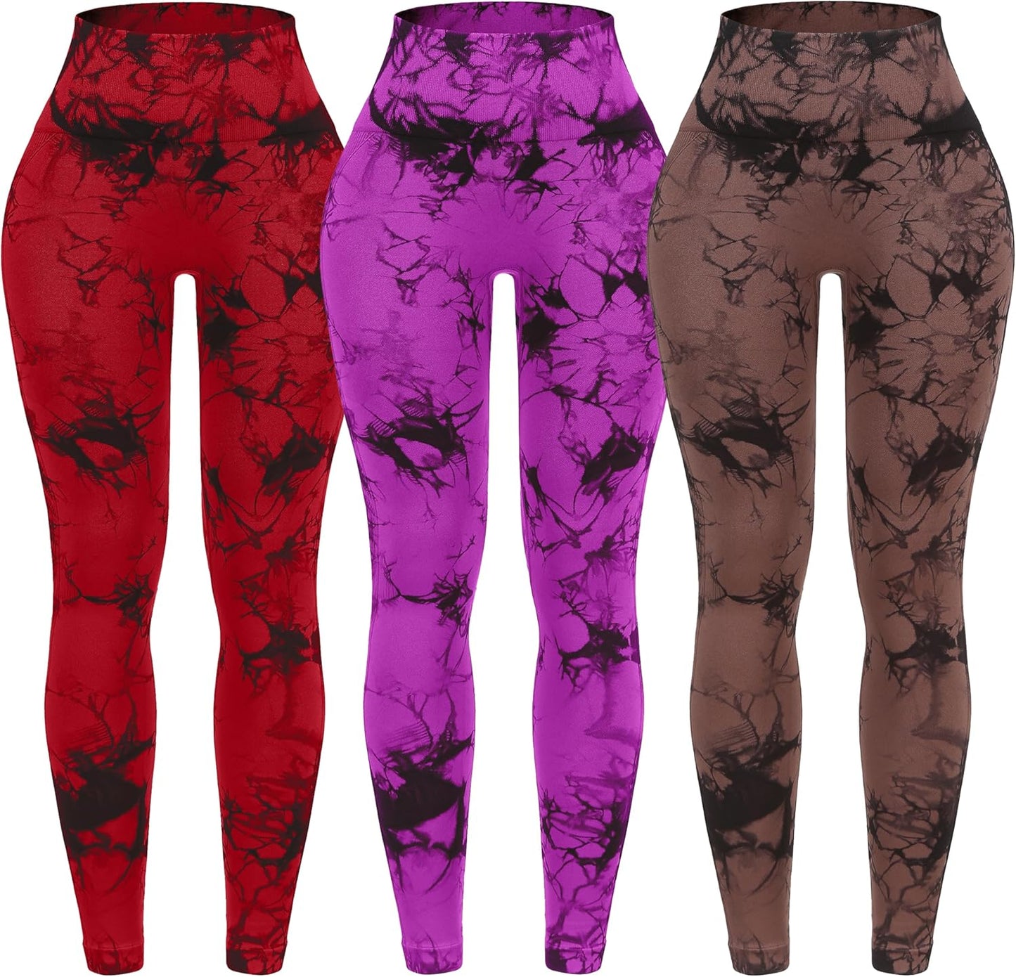OVESPORT Tie Dye Seamless High Waisted Leggings for Women
