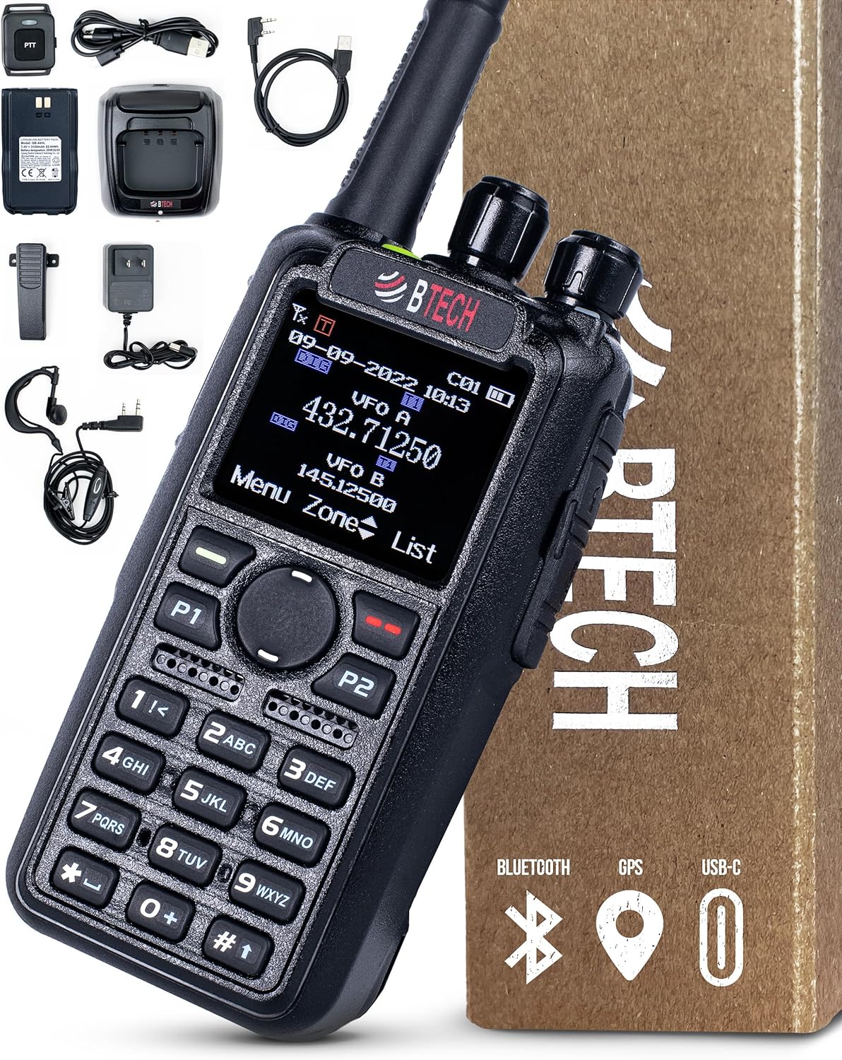 BTECH DMR-6X2 PRO DMR & Analog Two-Way Radio with GPS