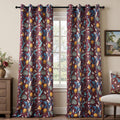 Rust Floral Curtains 96 in 2 Panels - Hummingbird Vintage Blackout
