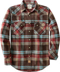 Flannel Shirt for Men Long Sleeve Plaid Snap Button - Soft Cotton