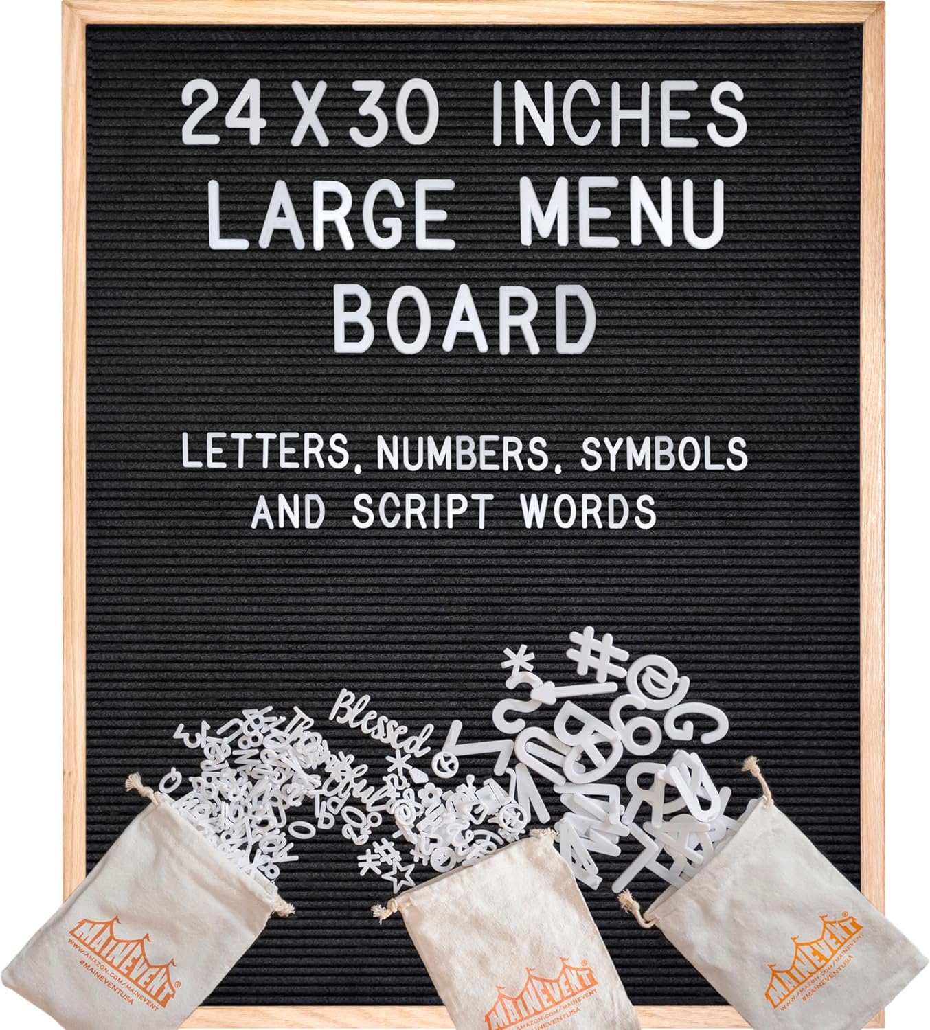 Large Felt Message Board - 24x30 Inch Blackboard for Menus