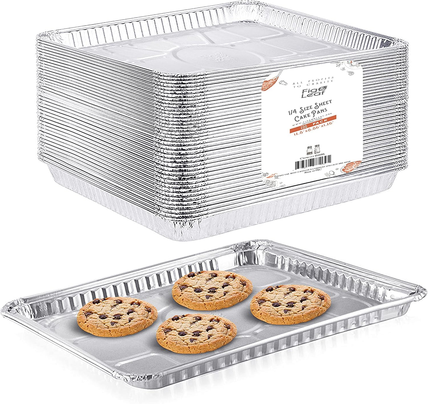 Premium Heavy Duty Disposable Aluminum Foil Baking Sheets 200 Pack