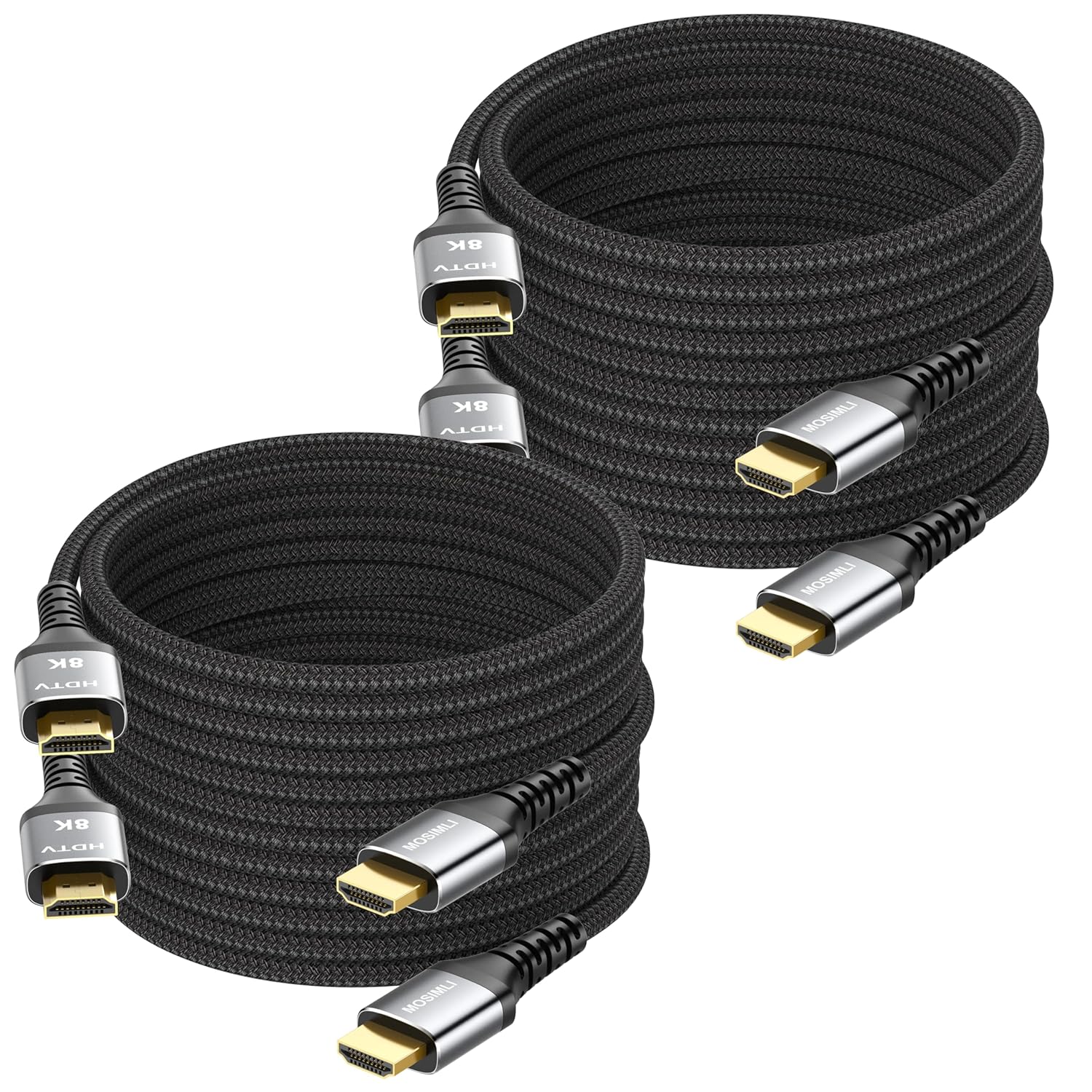 8K HDMI Cable 10 FT 4-Pack for Gaming and Home Theater Use