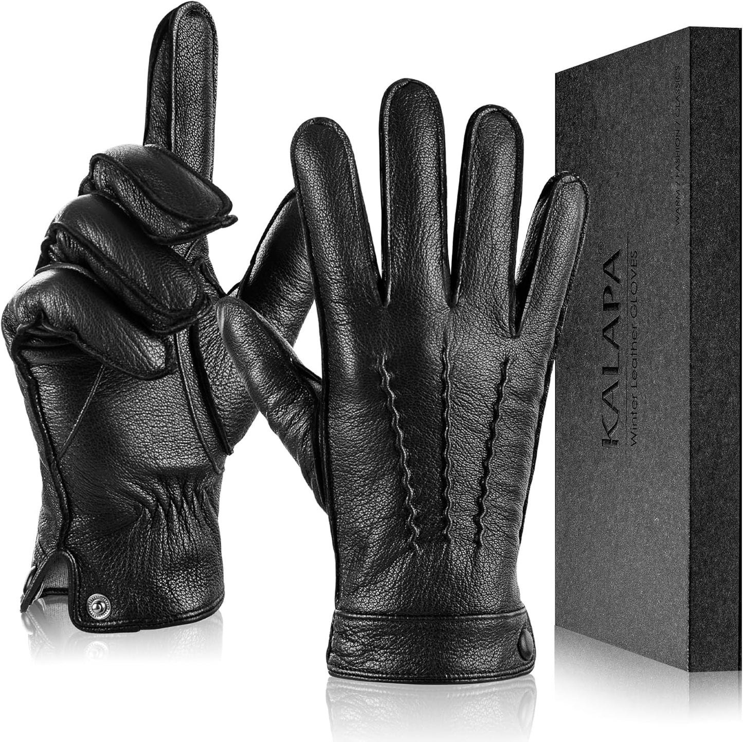 Kalapa Winter Leather Gloves: Warm Touchscreen Tech