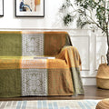 Boho Couch Cover Bohemian Throw Blanket Tassels Fringe - Green 60x75