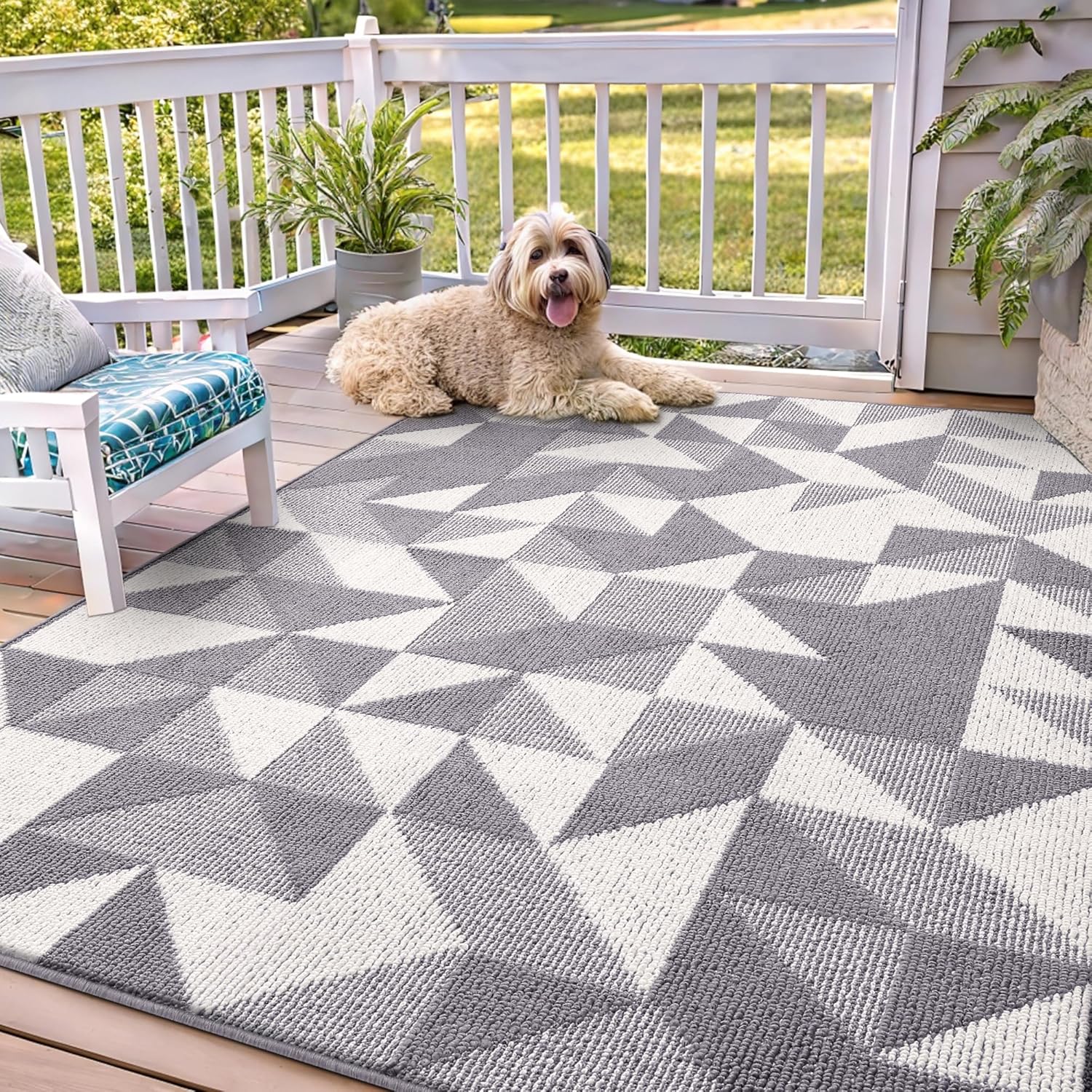 OLANLY Large Door Mat Indoor Entrance Washable 71x47, Grey