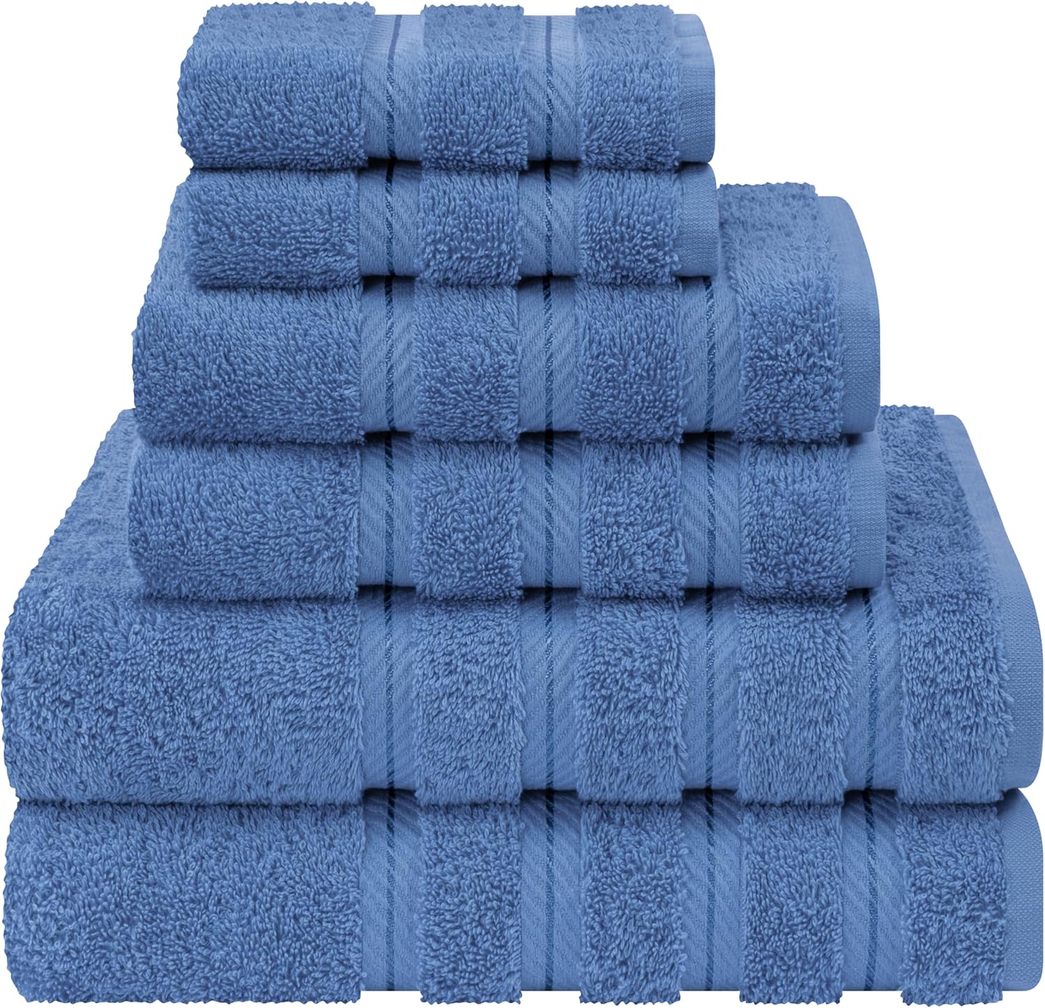 Luxury 6 Piece Towel Set with 100% Cotton Turkish Towels