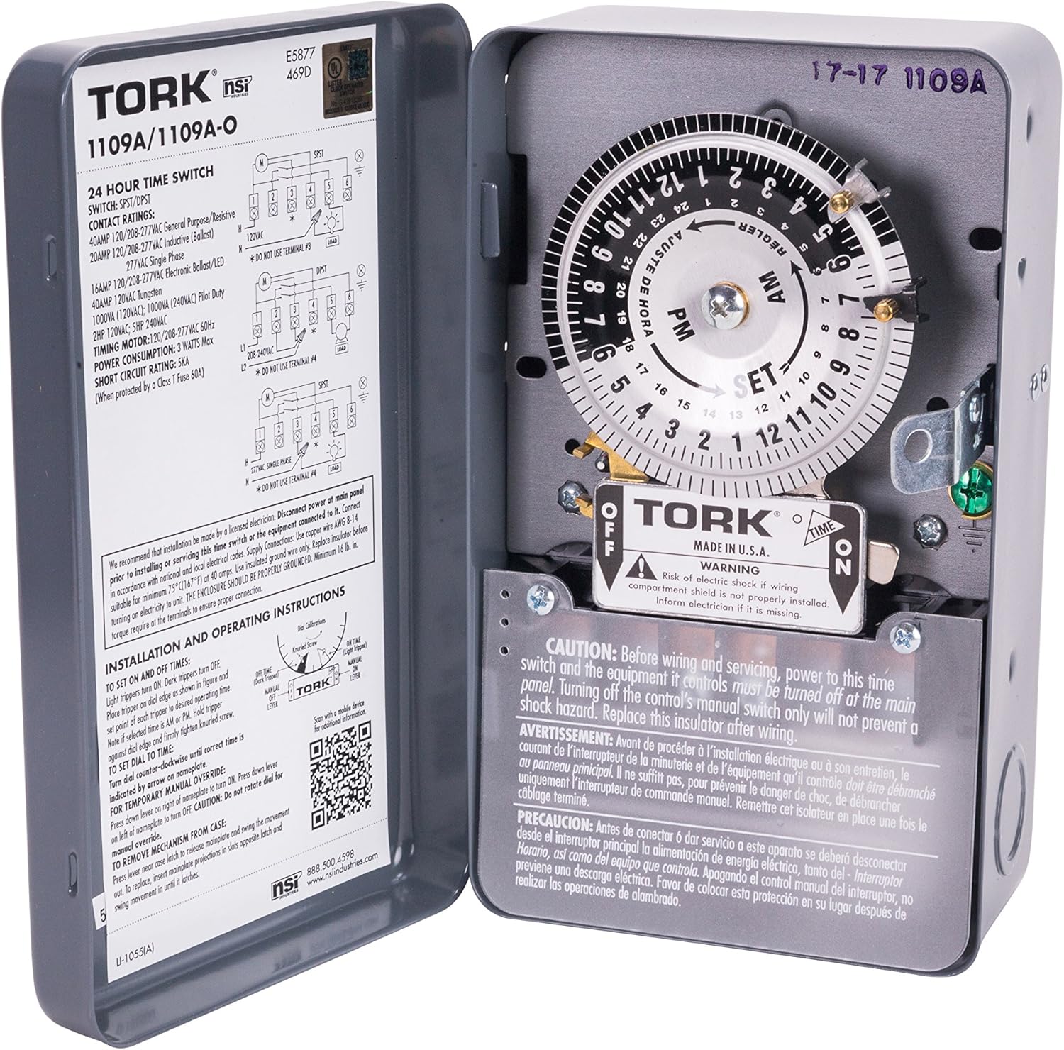 NSi TORK 1109A Indoor 40-Amp Multi-Volt Timer for Appliances