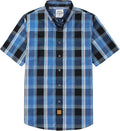 Dubinik Mens Short Sleeve Button Down Shirt - Breathable Vintage