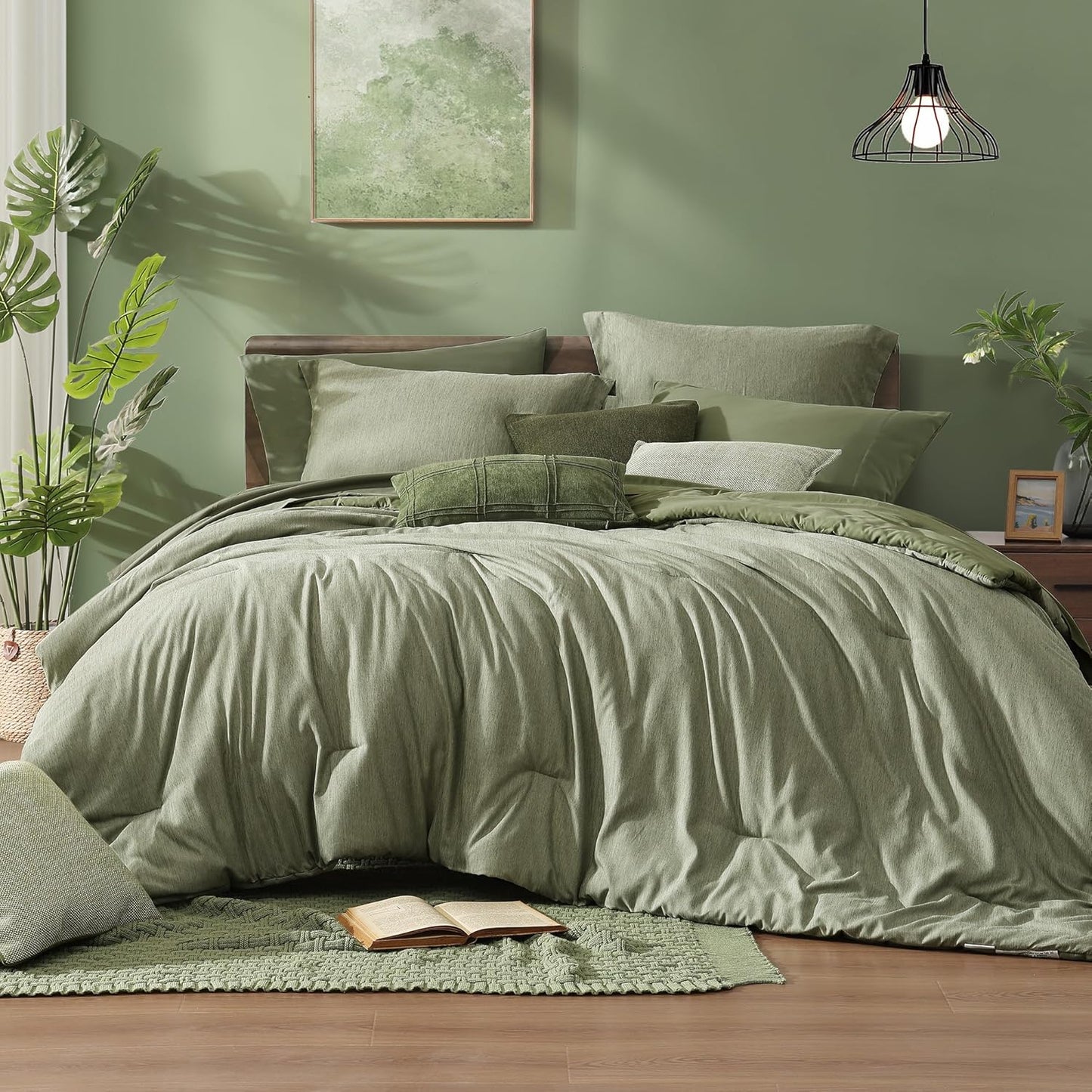 Monbix Queen Comforter Set - 7 Pieces for Ultimate Comfort