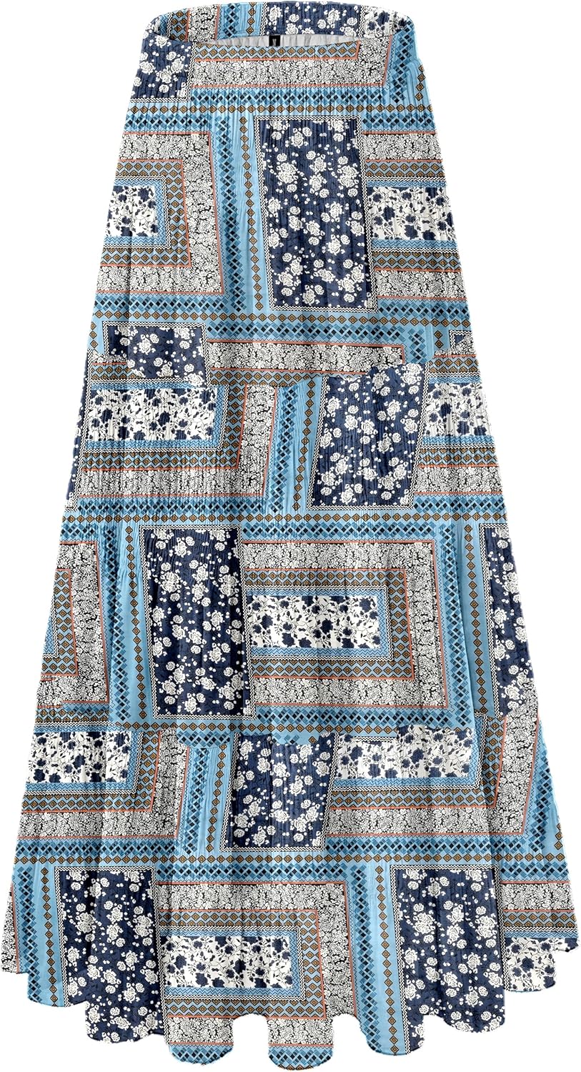 Women's Chiffon White Flowy Maxi Skirt for Boho Fall Style