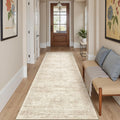 Runner Rug 2 ft 6 in x 10 ft Washable Non-Slip Runner - Vintage Beige