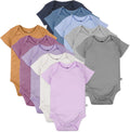 Honestbaby 10-Pack Short Sleeve Bodysuits One-Piece (Style WFZJ)