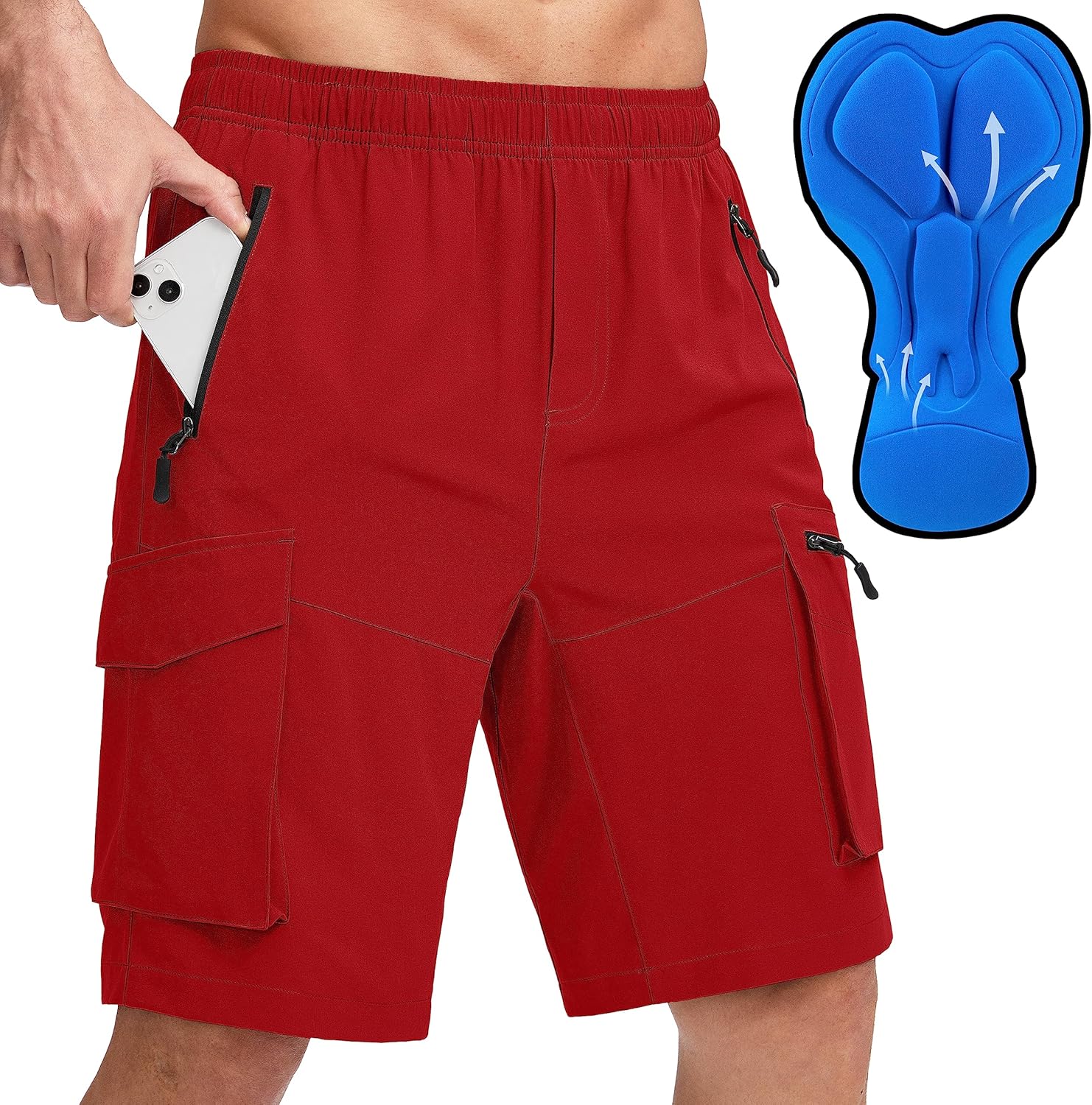 Bikewa Men's Mountain Bike Shorts with 3D Padding and Pockets