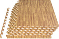 ProsourceFit Wood Grain Puzzle Mat 1/2-in Foam Tiles - 24 sq ft