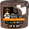 xpose safety 10 ft x 20 ft Brown/White Ultra Heavy Duty Tarp - 20 MIL