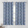 Beauoop 100% Blackout Curtains 54 in Panels - Moroccan Geo Darkening
