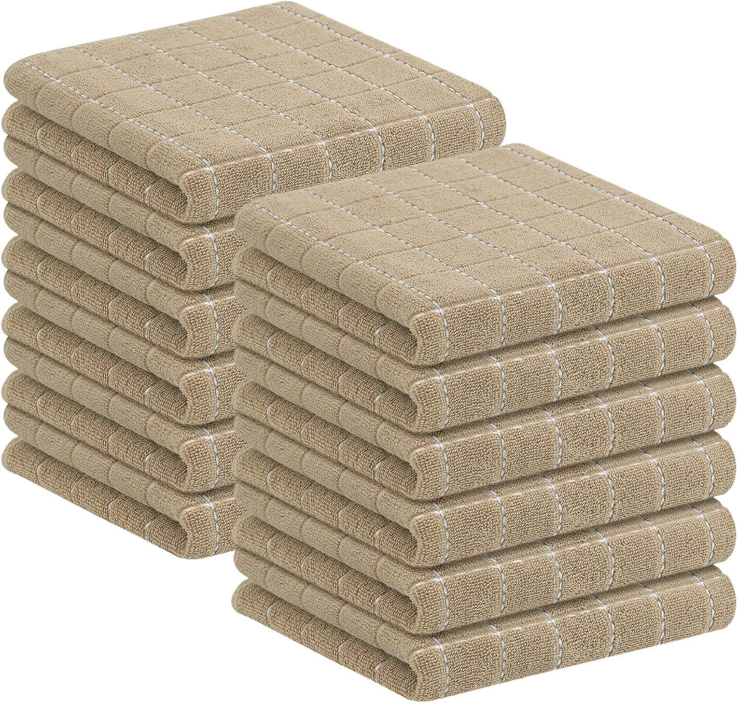 Homaxy 100% Cotton Terry Kitchen Towels - Soft and Absorbent