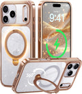 CASEKOO Rose Gold Pearl Sparkle 360 Spin Magnetic Stand Case