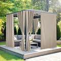 NICETOWN 100% Blackout Linen Outdoor Curtains for Patio