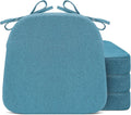 D-Shaped Chair Cushions for Dining Chairs - Set of 4, Blue