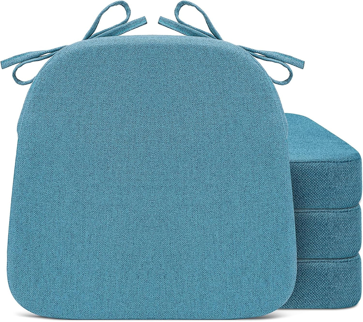 D-Shaped Chair Cushions for Dining Chairs - Set of 4, Blue
