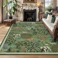Jungle 8x10 Area Rug Washable Rug for Living Room - Forest Green