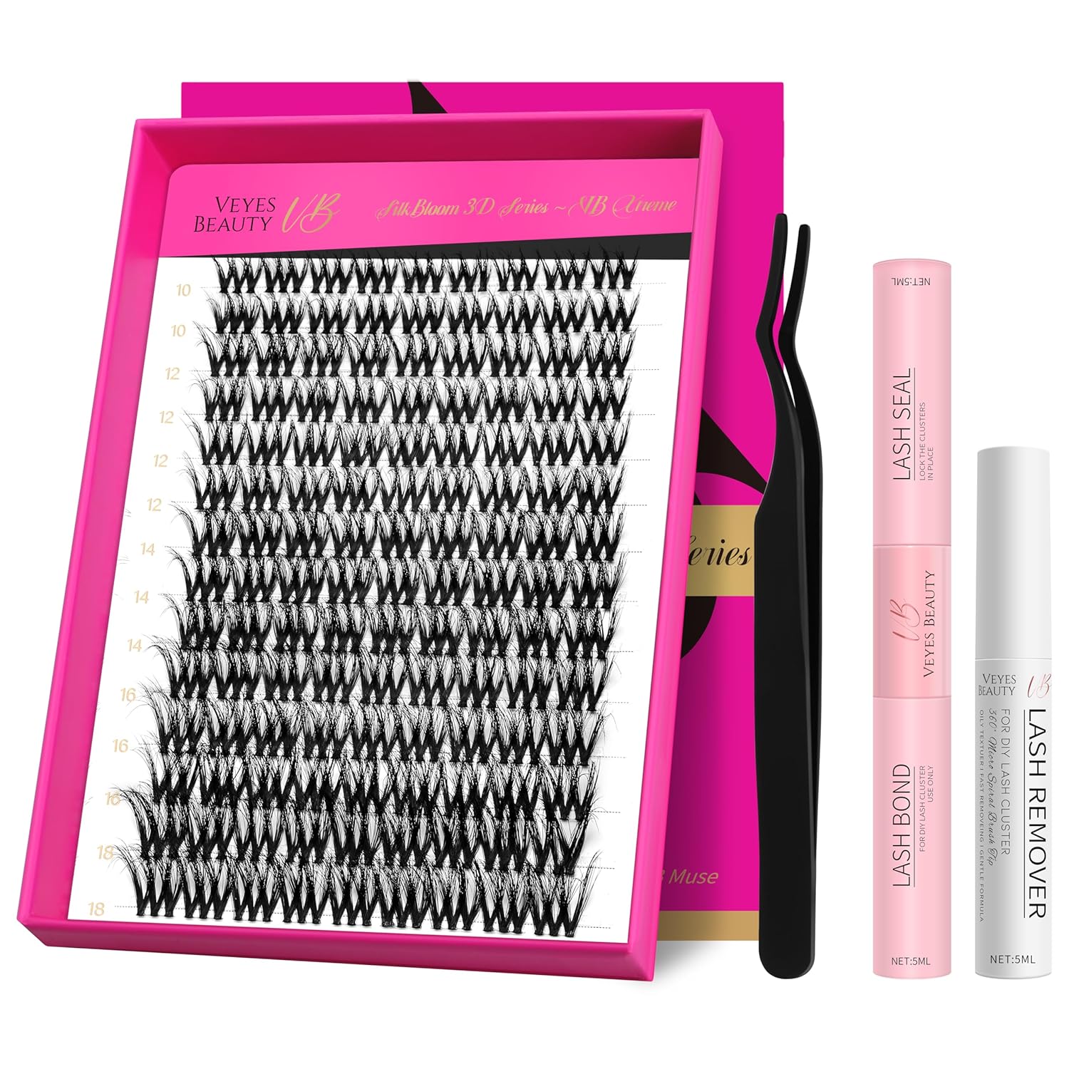 VEYESBEAUTY Lash Clusters Kit for Stunning Eyelash Extensions