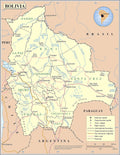 Palmetto Posters 24x31 Laminated Poster - Large Bolivia Political Map