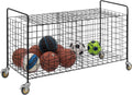 X-Large Capacity Black Metal Sports Ball and Gym Equipment Storage