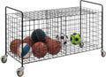 X-Large Capacity Black Metal Sports Ball and Gym Equipment Storage