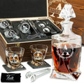 Personalized Whiskey Decanter and Stones Set - Engraved Gift for Him
