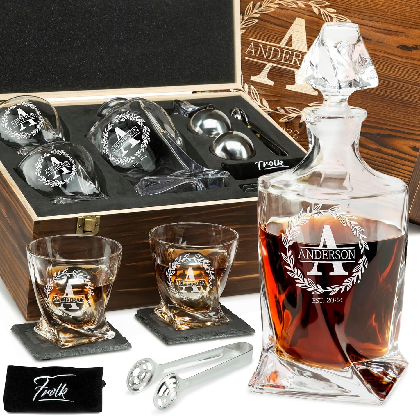 Personalized Whiskey Decanter Set - Unique Gift for Him
