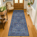 Dark Blue 2ft 6in x 8ft Runner - Vintage Navy Floral for Hallways