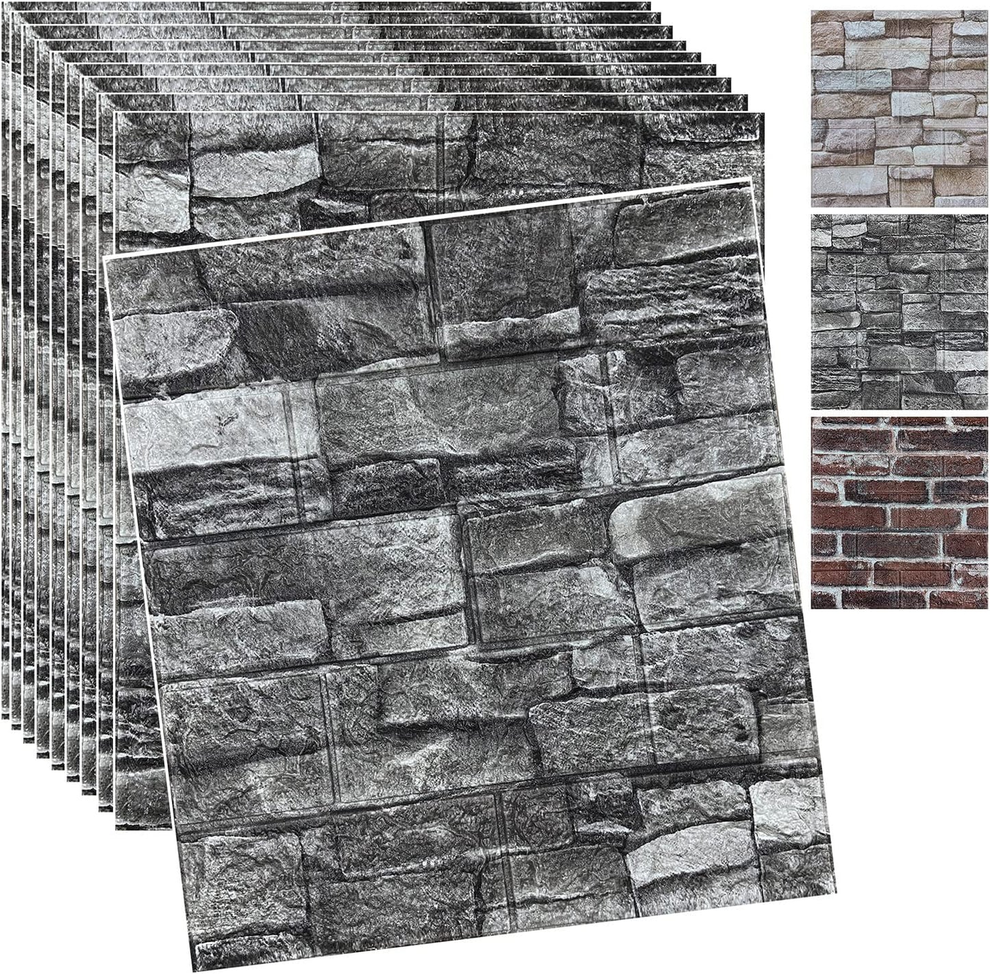 20PCS 3D Wall Panels Peel and Stick Faux Stone Wallpaper
