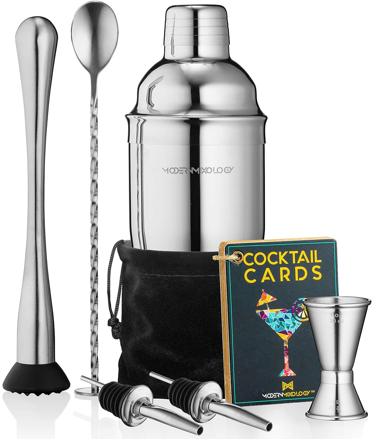 Modern Mixology 8-Pc Cocktail Shaker Set - Shake Up Perfect Drinks!