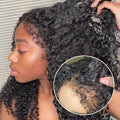4C Edges Kinky Curly Lace Front Wig 13x4 HD Transparent Lace - 18 in
