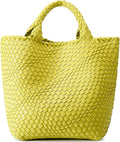 Woven Vegan Leather Tote Bag for Women - Large Summer Beach Travel