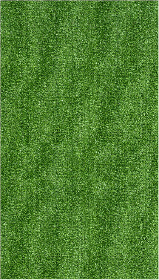Ottomanson Artificial Grass Turf Rug for Indoor Outdoor Use
