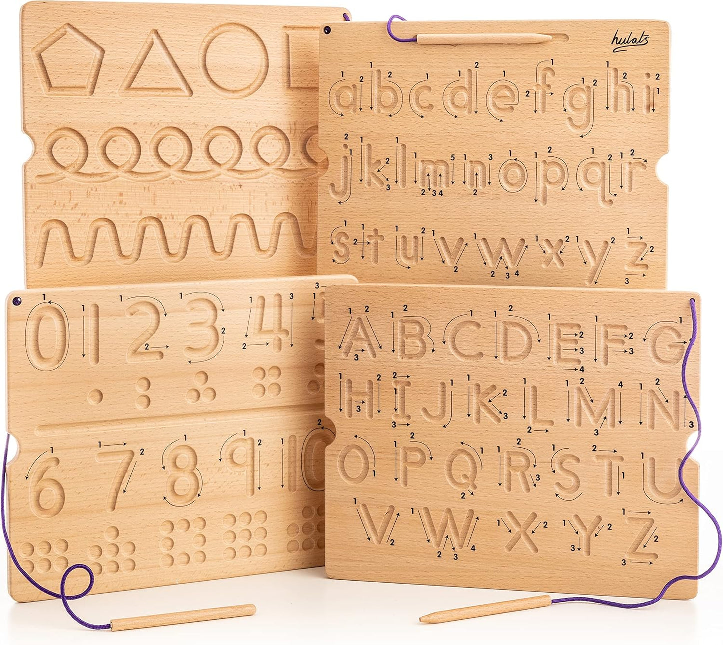 Learn to Write with Wooden Alphabet Tracing Boards for Kids