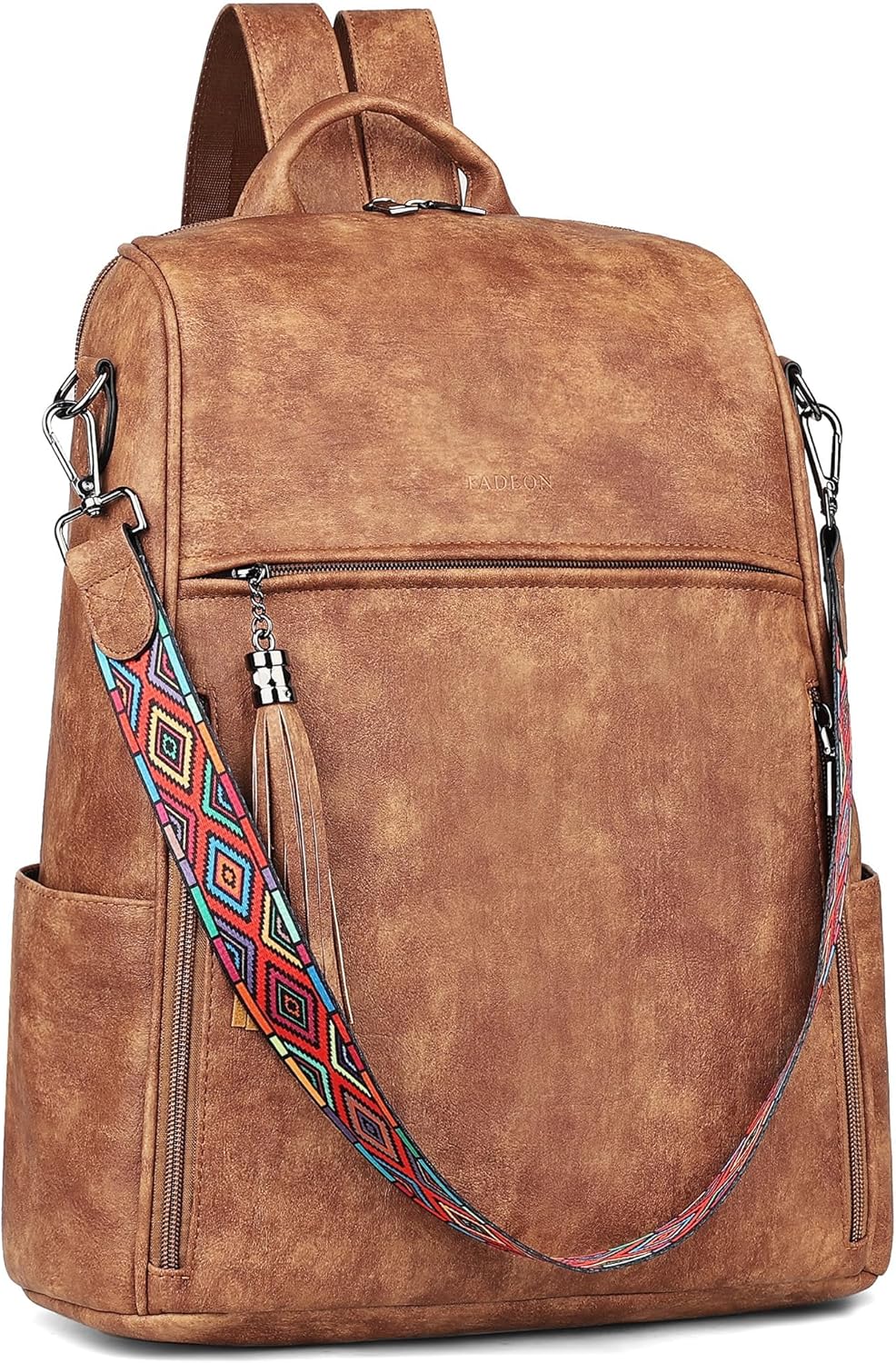 Stylish Leather Laptop Backpack for Women - 15.6 in PU Bag