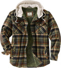Legendary Whitetails Hooded Shirt Jacket Plaid Flannel Berber
