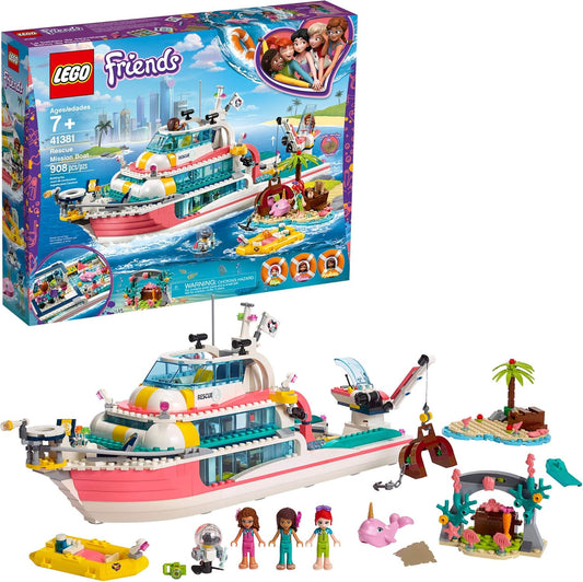 LEGO Friends Rescue Mission Boat Kit - Creative Playset with Mini Dolls & Sea Creatures