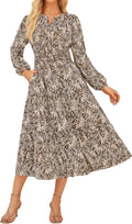 GRACE KARIN Floral Long Sleeve Maxi Dress - Versatile Fall Guest Wear