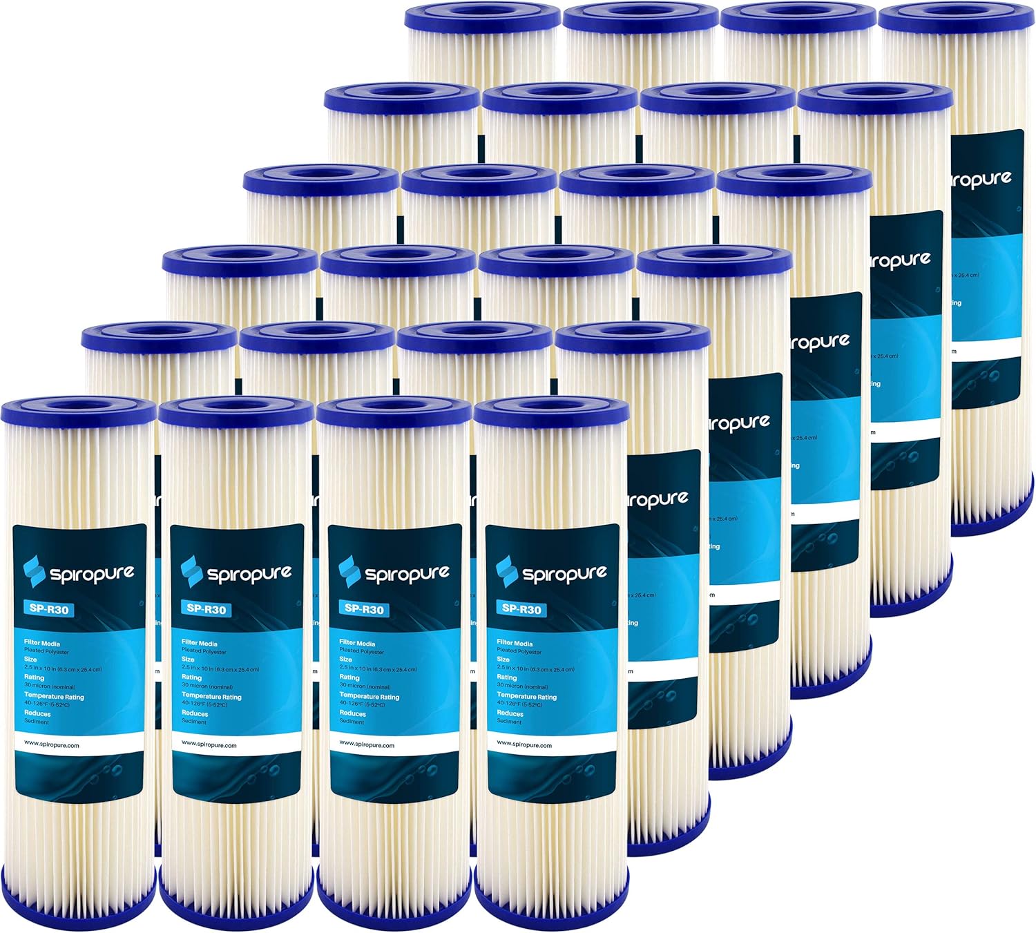 SpiroPure SP-R30 10x2.5 30 Micron Pleated Polyester Filter