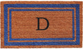Calloway Mills Blue Border 18ft x 30ft Monogram Doormat - Durable Coir