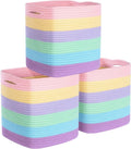 11x11 in Cube Storage Bin 3-Pack - Decorative Pastel Organizer