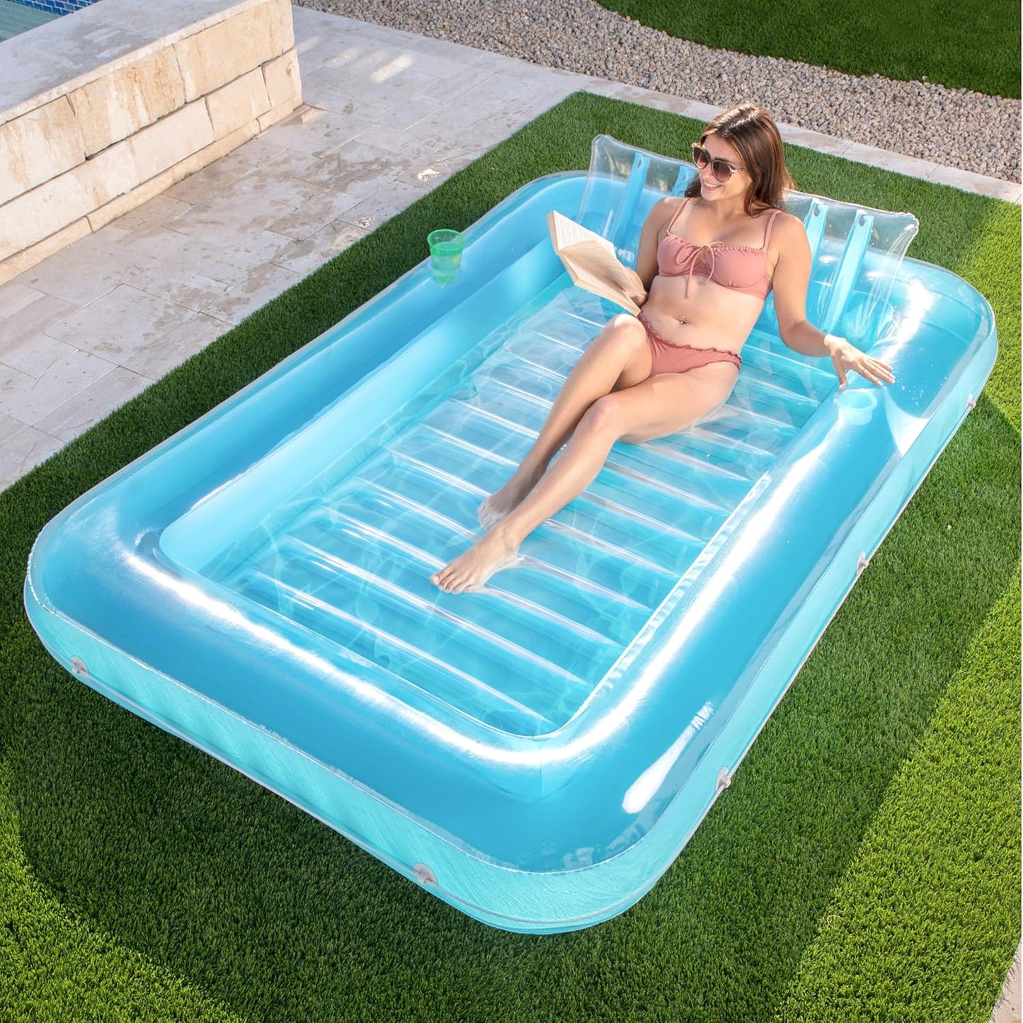 SLOOSH Inflatable Tanning Pool Lounger Float for Ultimate Relaxation