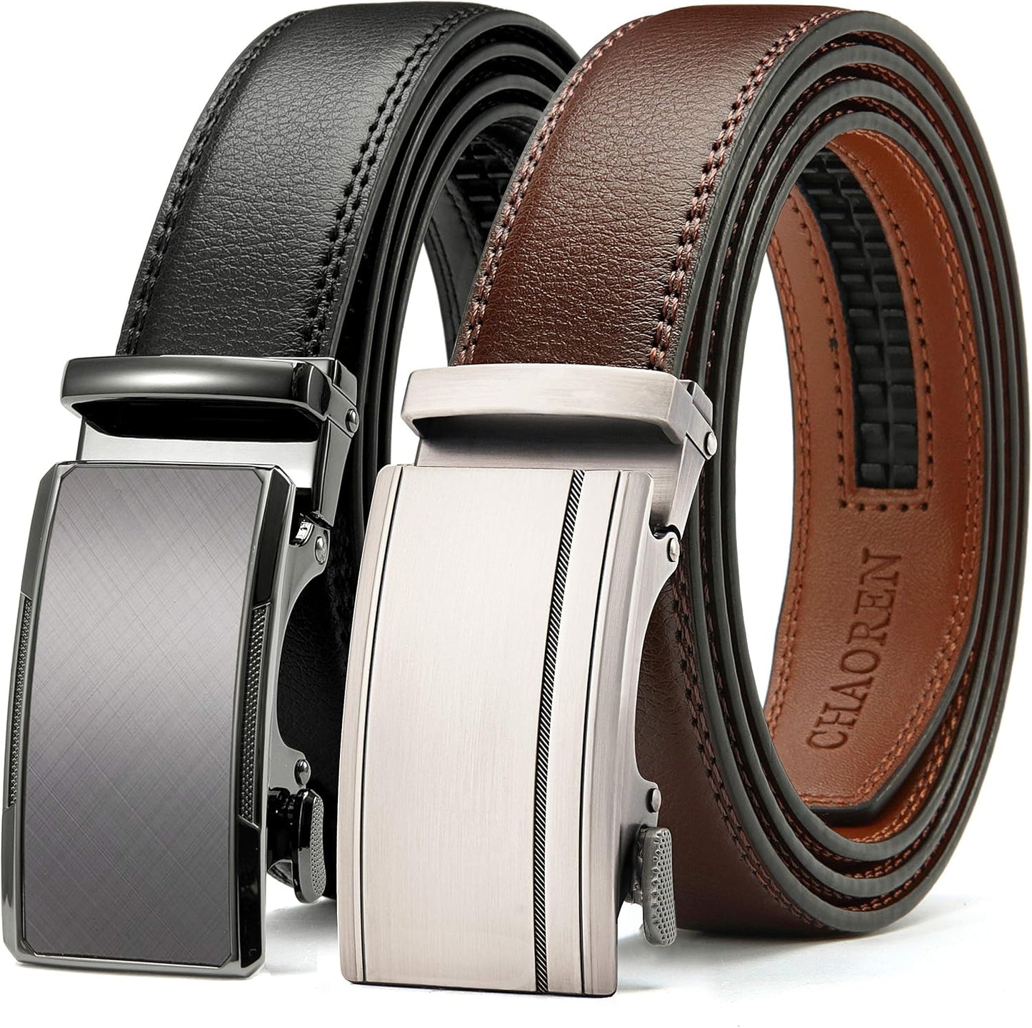 CHAOREN Mens Dress Belt Leather 2 Pack for Every Occasion